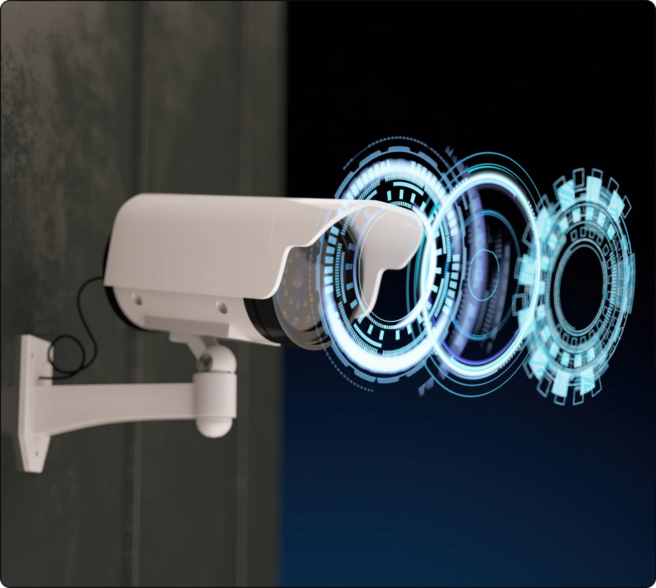 High-tech security camera with holographic display